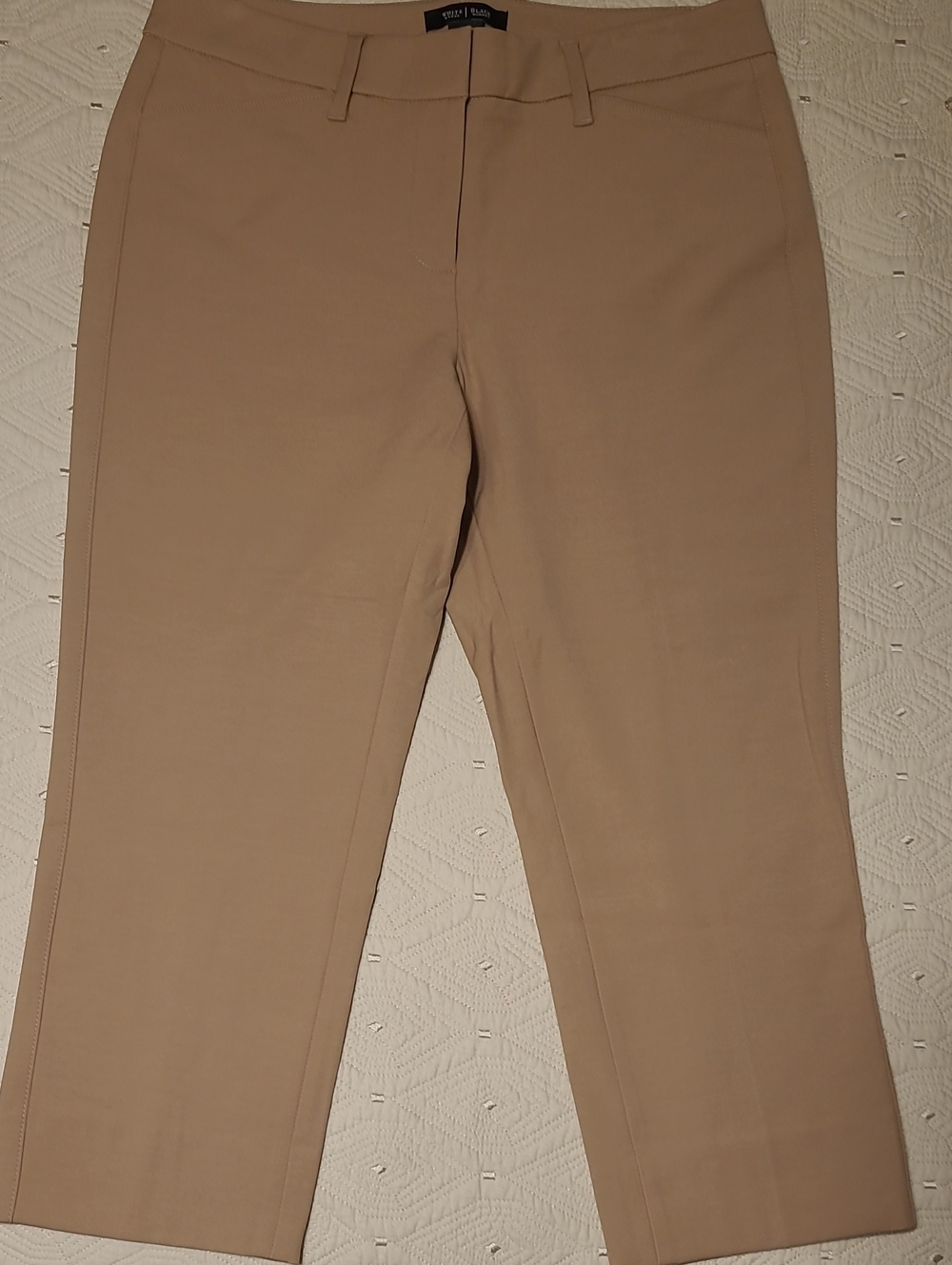 White House Black Market Caramel Straight Crop Pants Size 4